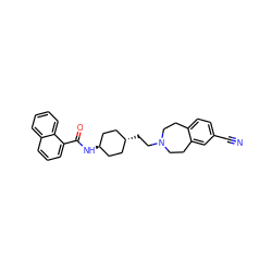 N#Cc1ccc2c(c1)CCN(CC[C@H]1CC[C@H](NC(=O)c3cccc4ccccc34)CC1)CC2 ZINC000253694862