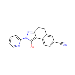 N#Cc1ccc2c(c1)CCc1nn(-c3ccccn3)c(O)c1-2 ZINC000101463439