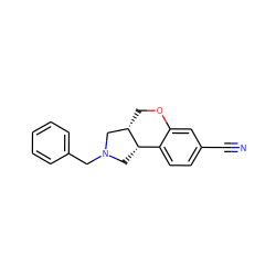 N#Cc1ccc2c(c1)OC[C@H]1CN(Cc3ccccc3)C[C@@H]21 ZINC000026179546