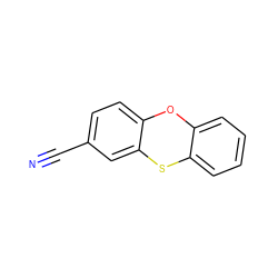 N#Cc1ccc2c(c1)Sc1ccccc1O2 ZINC000013606042