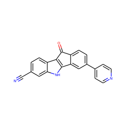 N#Cc1ccc2c3c([nH]c2c1)-c1cc(-c2ccncc2)ccc1C3=O ZINC000653890276