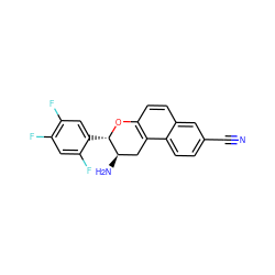 N#Cc1ccc2c3c(ccc2c1)O[C@@H](c1cc(F)c(F)cc1F)[C@H](N)C3 ZINC001772621643