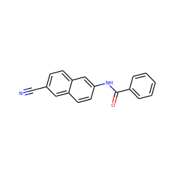 N#Cc1ccc2cc(NC(=O)c3ccccc3)ccc2c1 ZINC000013532763