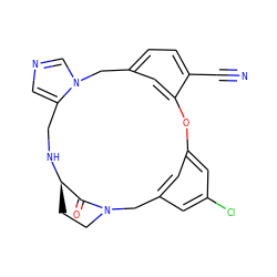 N#Cc1ccc2cc1Oc1cc(Cl)cc(c1)CN1CC[C@@H](NCc3cncn3C2)C1=O ZINC000013473907