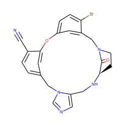 N#Cc1ccc2cc1Oc1ccc(Br)c(c1)CN1CC[C@@H](NCc3cncn3C2)C1=O ZINC000013473912