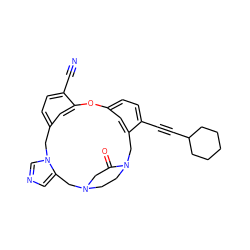 N#Cc1ccc2cc1Oc1ccc(C#CC3CCCCC3)c(c1)CN1CCN(CC1=O)Cc1cncn1C2 ZINC000013589246