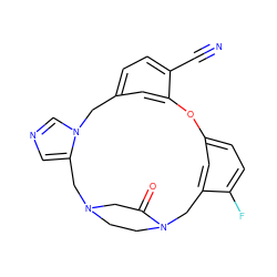 N#Cc1ccc2cc1Oc1ccc(F)c(c1)CN1CCN(CC1=O)Cc1cncn1C2 ZINC000096903332