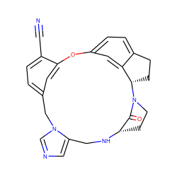 N#Cc1ccc2cc1Oc1ccc3c(c1)[C@H](CC3)N1CC[C@H](NCc3cncn3C2)C1=O ZINC000013473921