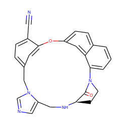 N#Cc1ccc2cc1Oc1ccc3cccc(c3c1)N1CC[C@@H](NCc3cncn3C2)C1=O ZINC000003870365