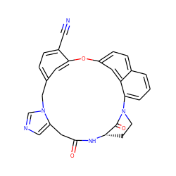 N#Cc1ccc2cc1Oc1ccc3cccc(c3c1)N1CC[C@H](NC(=O)Cc3cncn3C2)C1=O ZINC000013473915