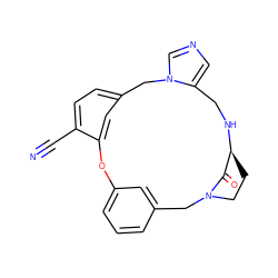 N#Cc1ccc2cc1Oc1cccc(c1)CN1CC[C@H](NCc3cncn3C2)C1=O ZINC000013473906