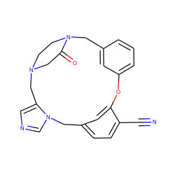 N#Cc1ccc2cc1Oc1cccc(c1)CN1CCN(CC1=O)Cc1cncn1C2 ZINC000013589236