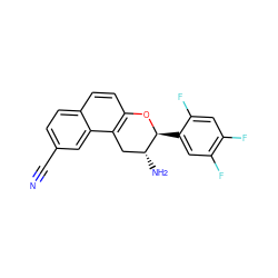 N#Cc1ccc2ccc3c(c2c1)C[C@@H](N)[C@H](c1cc(F)c(F)cc1F)O3 ZINC001772598087