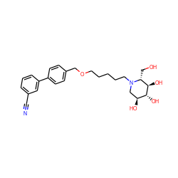 N#Cc1cccc(-c2ccc(COCCCCCN3C[C@H](O)[C@@H](O)[C@H](O)[C@H]3CO)cc2)c1 ZINC000299822767