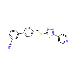 N#Cc1cccc(-c2ccc(CSc3nnc(-c4ccncc4)o3)cc2)c1 ZINC000096271056