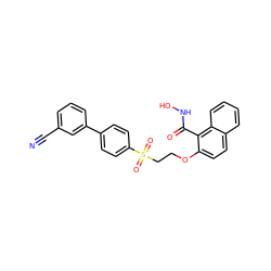 N#Cc1cccc(-c2ccc(S(=O)(=O)CCOc3ccc4ccccc4c3C(=O)NO)cc2)c1 ZINC000027642808