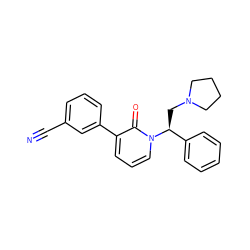 N#Cc1cccc(-c2cccn([C@@H](CN3CCCC3)c3ccccc3)c2=O)c1 ZINC000013436644