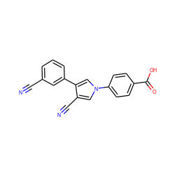 N#Cc1cccc(-c2cn(-c3ccc(C(=O)O)cc3)cc2C#N)c1 ZINC000200825218