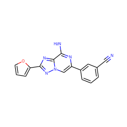 N#Cc1cccc(-c2cn3nc(-c4ccco4)nc3c(N)n2)c1 ZINC000028525750