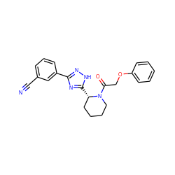 N#Cc1cccc(-c2n[nH]c([C@H]3CCCCN3C(=O)COc3ccccc3)n2)c1 ZINC000145419229