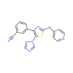 N#Cc1cccc(-c2nc(Nc3ccncc3)sc2-n2cncn2)c1 ZINC000028524708