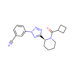 N#Cc1cccc(-n2nnc([C@@H]3CCCCN3C(=O)C3CCC3)n2)c1 ZINC000049045475