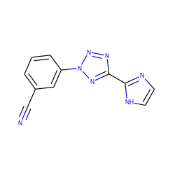 N#Cc1cccc(-n2nnc(-c3ncc[nH]3)n2)c1 ZINC000028371006