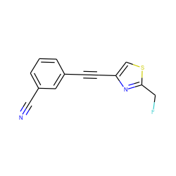 N#Cc1cccc(C#Cc2csc(CF)n2)c1 ZINC000028701632