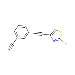 N#Cc1cccc(C#Cc2csc(Cl)n2)c1 ZINC000066104355