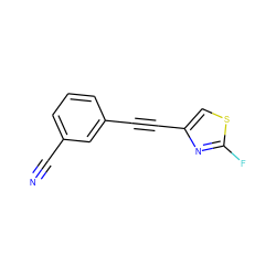 N#Cc1cccc(C#Cc2csc(F)n2)c1 ZINC000066074038