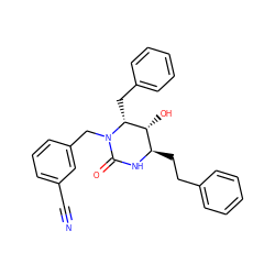 N#Cc1cccc(CN2C(=O)N[C@H](CCc3ccccc3)[C@@H](O)[C@H]2Cc2ccccc2)c1 ZINC000013782660