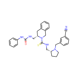 N#Cc1cccc(CN2CCC[C@@H]2CNC(=S)N2Cc3ccccc3C[C@H]2CNC(=O)Nc2ccccc2)c1 ZINC000029336781