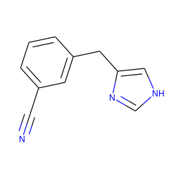 N#Cc1cccc(Cc2c[nH]cn2)c1 ZINC000014979035