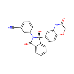 N#Cc1cccc(N2C(=O)c3ccccc3[C@@]2(O)c2ccc3c(c2)NC(=O)CO3)c1 ZINC000116253000