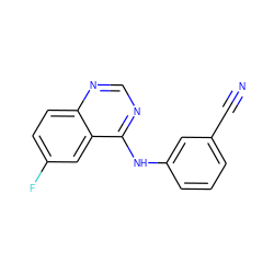 N#Cc1cccc(Nc2ncnc3ccc(F)cc23)c1 ZINC000041480028