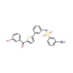 N#Cc1cccc(S(=O)(=O)Nc2cccc(-c3ccc(C(=O)c4cccc(O)c4)s3)c2)c1 ZINC000473150565