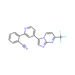 N#Cc1ccccc1-c1cc(-c2cnc3nc(C(F)(F)F)ccn23)ccn1 ZINC000028569624