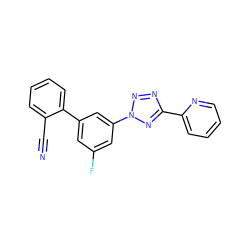 N#Cc1ccccc1-c1cc(F)cc(-n2nnc(-c3ccccn3)n2)c1 ZINC000028394812