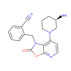 N#Cc1ccccc1Cn1c(=O)oc2nccc(N3CCC[C@@H](N)C3)c21 ZINC000199369497