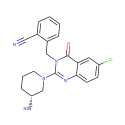 N#Cc1ccccc1Cn1c(N2CCC[C@@H](N)C2)nc2ccc(Cl)cc2c1=O ZINC000014961061