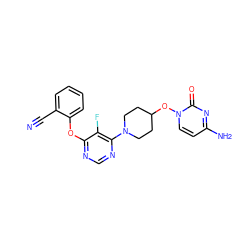 N#Cc1ccccc1Oc1ncnc(N2CCC(On3ccc(N)nc3=O)CC2)c1F ZINC000049033337