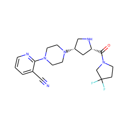 N#Cc1cccnc1N1CCN([C@@H]2CN[C@H](C(=O)N3CCC(F)(F)C3)C2)CC1 ZINC000040407890