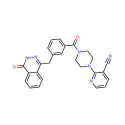 N#Cc1cccnc1N1CCN(C(=O)c2cccc(Cc3n[nH]c(=O)c4ccccc34)c2)CC1 ZINC000263621332