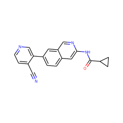 N#Cc1ccncc1-c1ccc2cc(NC(=O)C3CC3)ncc2c1 ZINC000144401738