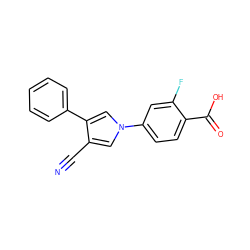 N#Cc1cn(-c2ccc(C(=O)O)c(F)c2)cc1-c1ccccc1 ZINC000200839781