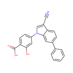 N#Cc1cn(-c2ccc(C(=O)O)c(O)c2)c2cc(-c3ccccc3)ccc12 ZINC000202400942