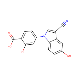 N#Cc1cn(-c2ccc(C(=O)O)c(O)c2)c2ccc(O)cc12 ZINC000118569487