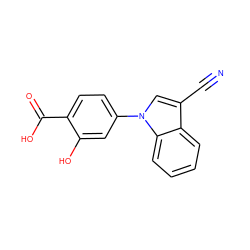 N#Cc1cn(-c2ccc(C(=O)O)c(O)c2)c2ccccc12 ZINC000113276127