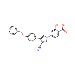 N#Cc1cn(-c2ccc(C(=O)O)c(O)c2)cc1-c1ccc(COc2ccccc2)cc1 ZINC000142281572