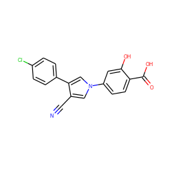 N#Cc1cn(-c2ccc(C(=O)O)c(O)c2)cc1-c1ccc(Cl)cc1 ZINC000200830323